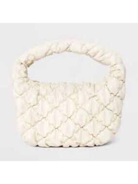 Women’s A New Day White Quilted Clutch Handbag!